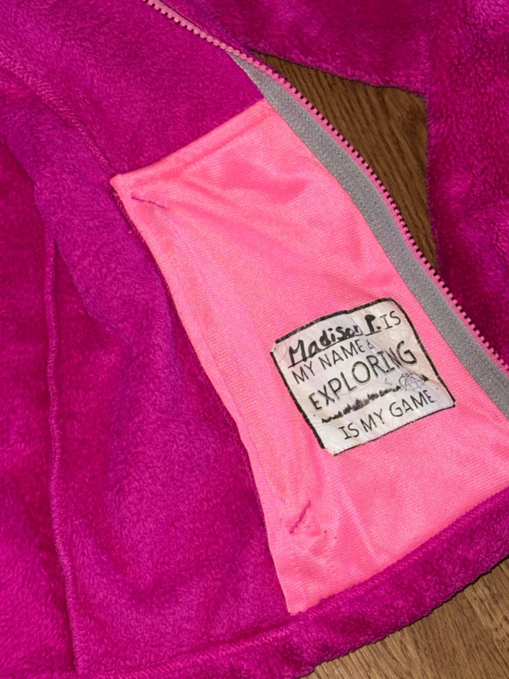 The North Face Kids'  Osito Fuzzy Full‑Zip Jacket - Magenta Pink Barbie - Picture 8 of 11
